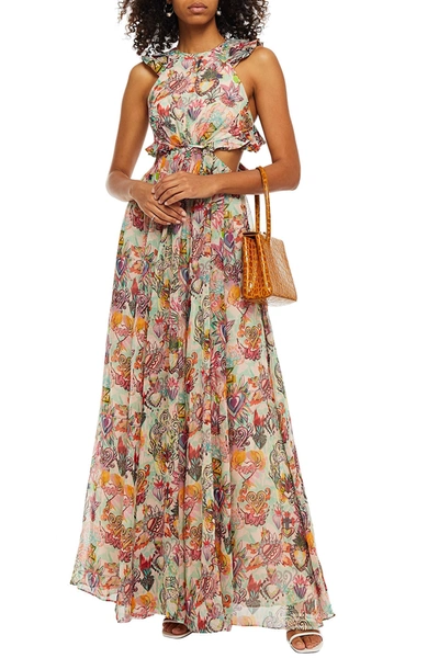 Shop Zimmermann The Lovestruck Ruffled Printed Cotton And Silk-blend Maxi Dress In Multicolor