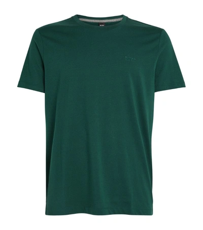 Shop Hugo Boss Boss Cotton Tonal Logo T-shirt In Green