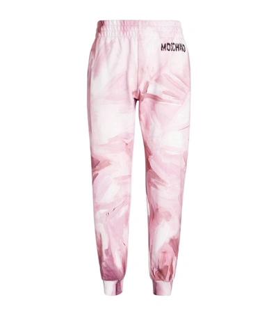 Shop Moschino Paint Brush Sweatpants In Pink