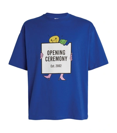 Shop Opening Ceremony Lightbox Head Logo T-shirt In Blue