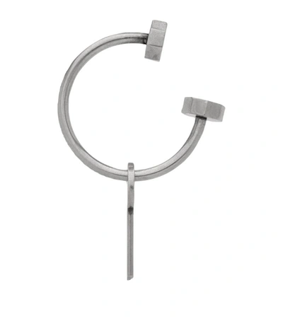 Shop Saint Laurent Piercing Keychain In Metallic