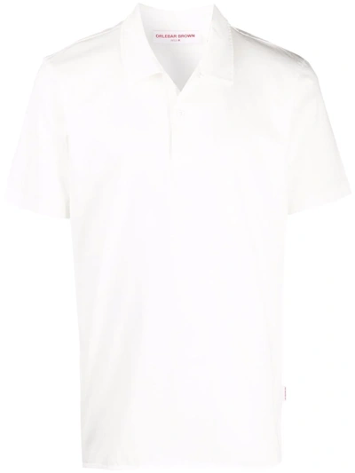 Shop Orlebar Brown Short-sleeved Cotton Polo Shirt In Weiss