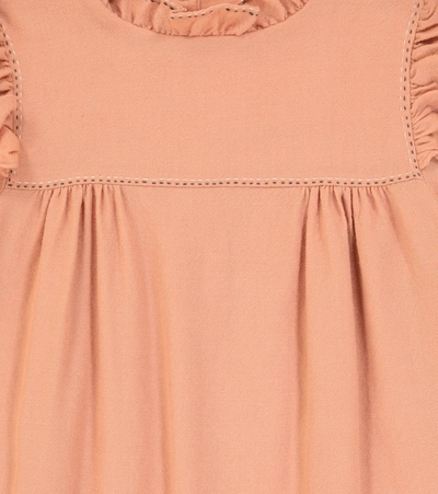 Shop Bonpoint Ruffled Wool Dress In Pink