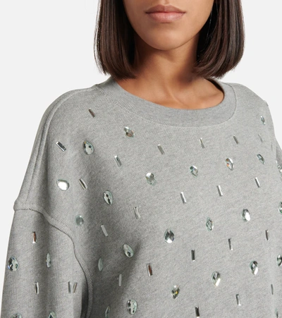 Shop Dries Van Noten Embellished Cotton Sweatshirt In Grey