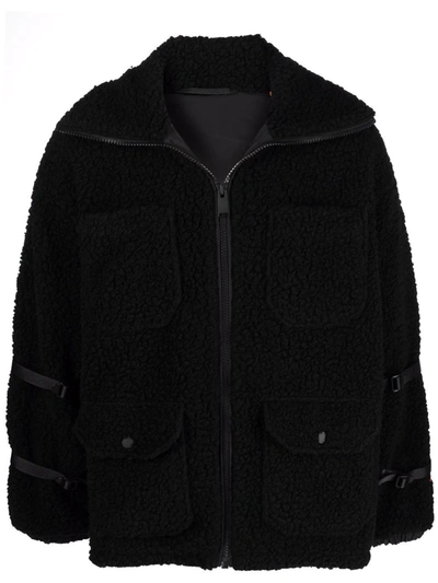 Heron Preston Zip-fastening Fleece Jacket In Schwarz
