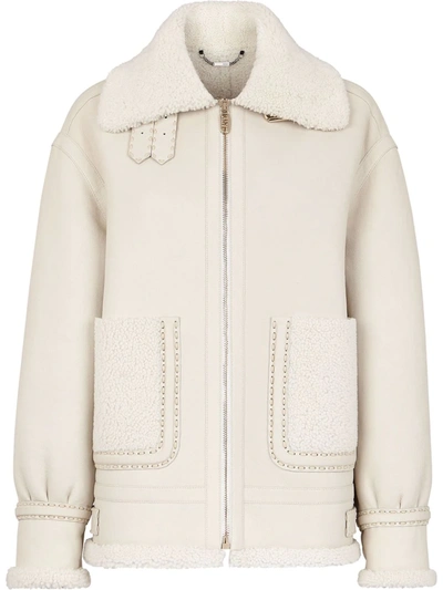 Shop Fendi Oversized Pilot-style Jacket In White