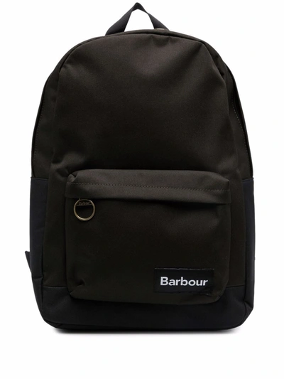 Shop Barbour Logo-patch Backpack In Blau