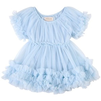 Shop Dolly By Le Petit Tom Light Blue Frilly Dress