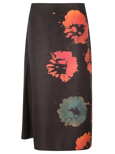 Shop Marni Sunflower Faille Skirt In Black