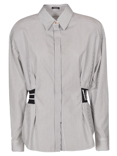 Shop Versace Waist-strap Stripe Detail Shirt
