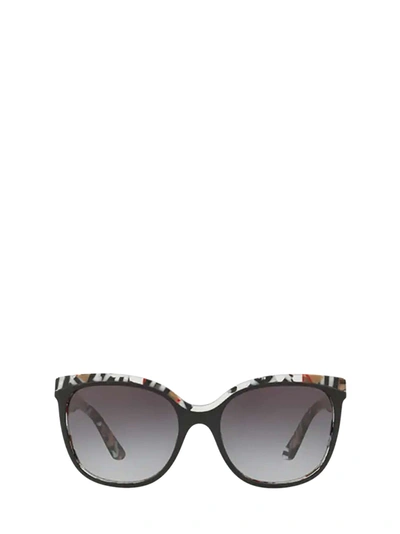 Shop Burberry Be4270 Top Black On Check Sunglasses