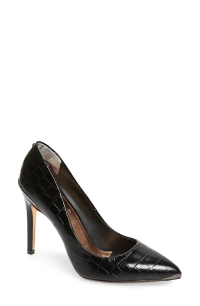 Shop Ted Baker Izibelc Pointed Toe Pump In Black Leather