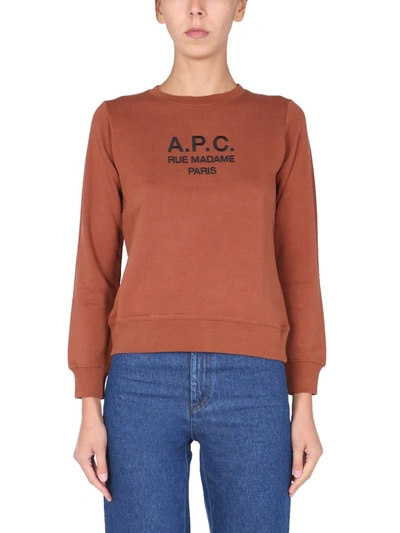 Shop Apc "tina" Sweatshirt In Brown