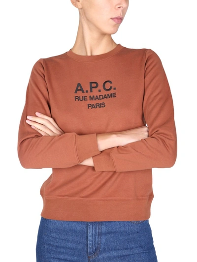 Shop Apc "tina" Sweatshirt In Brown
