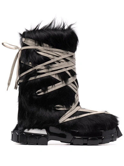 RICK OWENS LUNAR LACING-PANEL BOOTS 