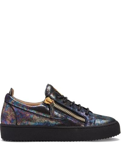 Giuseppe Zanotti Gail Iridescent-effect Leather Trainers In Mehrfarbig