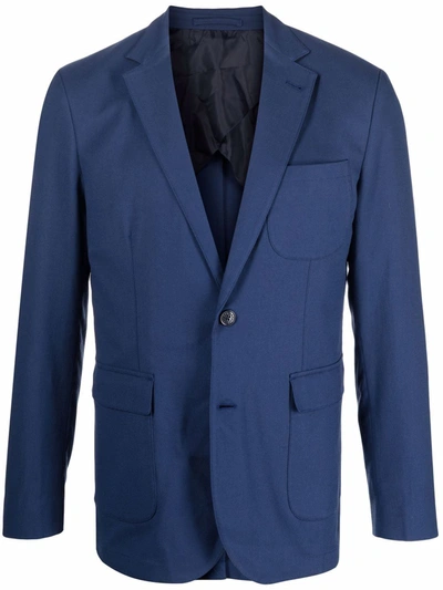 Shop Orlebar Brown Edgar Long-sleeved Blazer In Blau