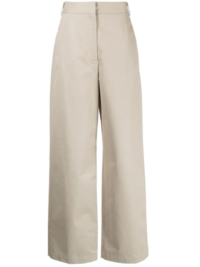 Shop Jejia High-waisted Wide-leg Trousers In Braun