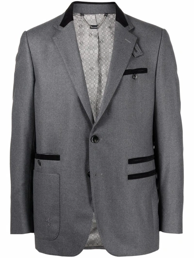 Shop Billionaire Tailored-fit Virgin Wool Blazer In Grau