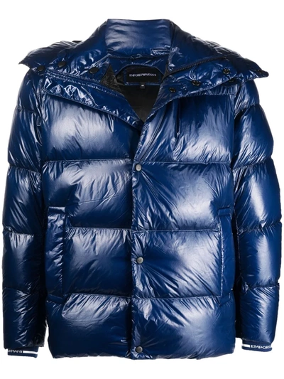 Afm media uitvinding Emporio Armani Mens Colonia Blu Quilted Shell-down Puffer Jacket 42 In Blue  | ModeSens