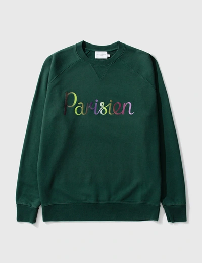 Shop Maison Kitsuné Parisien Classic Sweatshirt In Green