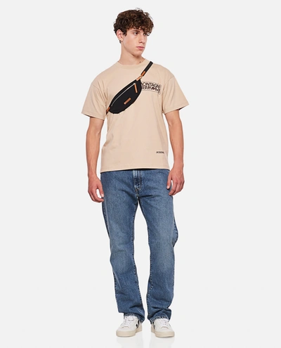 Shop Jacquemus Mountain Organic Cotton T-shirt In Beige