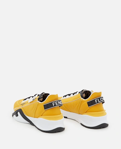 Shop Fendi Sneakers Low Top In Fabric In Yellow