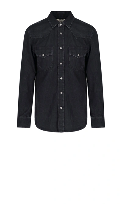 Shop Diesel Denim Shirt In Black