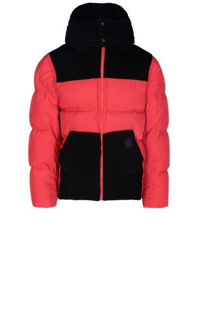 Shop Ader Error Panels Puffer Jacket In Red