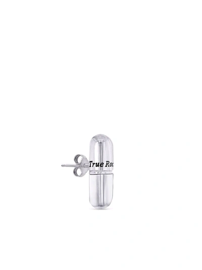Shop True Rocks Pill Stud Earring In Silver