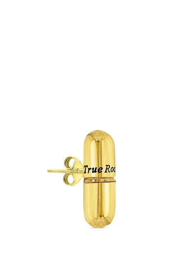 Shop True Rocks Pill Stud Earring In Gold