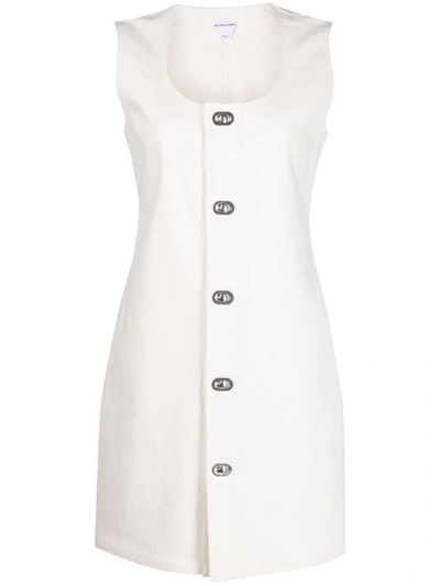 Bottega Veneta Sleeveless Stretch-linen Mini Dress In White | ModeSens