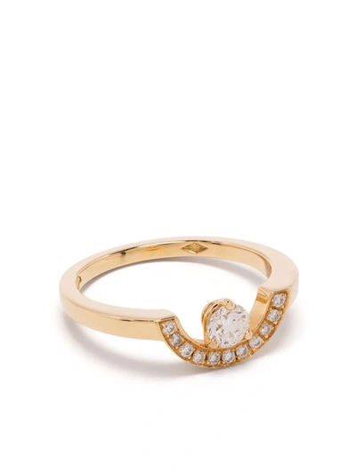 Shop Loyal.e Paris 18kt Recycled Yellow Gold Intrépide Diamond Pavé Ring