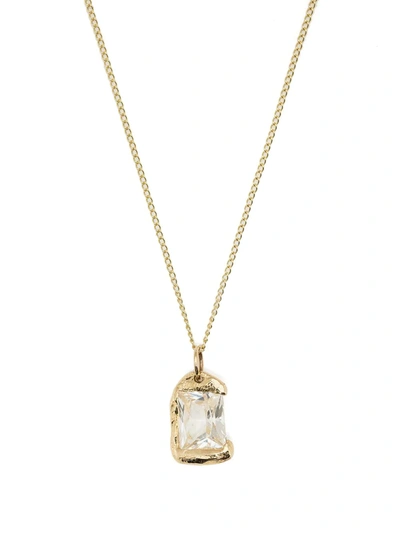 Shop Bleue Burnham Recycled 9kt Gold The Rose Necklace In Clear