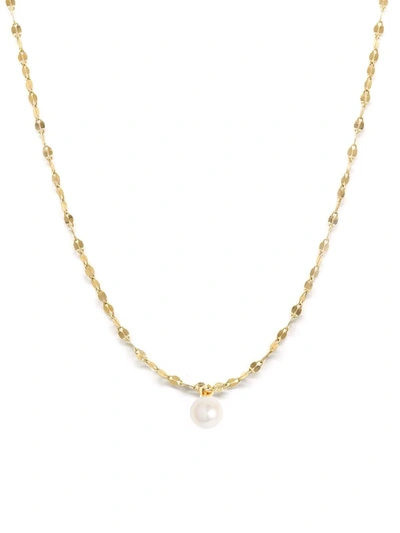 Shop Poppy Finch 14kt Yellow Gold Petite Shimmer Pearl Necklace