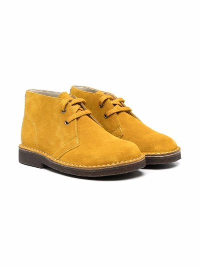 Shop Il Gufo Lace-up Suede Boots In Yellow