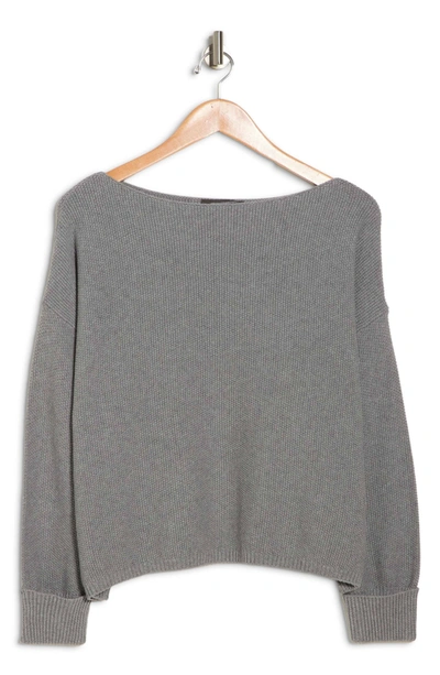 Shop French Connection Moss Stitch Mozart Sweater In Med Grey Mel