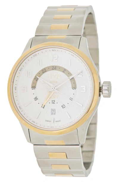Gevril Giromondo Two-tone Multifunction Bracelet Watch, 40mm In Two Tone Ss-g