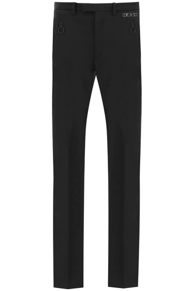 Shop Off-white Tuxedo Trousers In Black