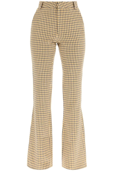 Shop Alessandra Rich Sequined Bootcut Trousers In Yellow (white)