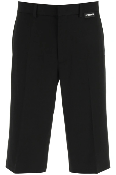 Shop Vetements Tailored Shorts In Black (black)