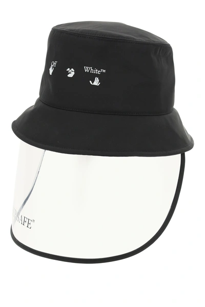 Shop Off-white Bucket Hat With Mask In Black Balck (black)