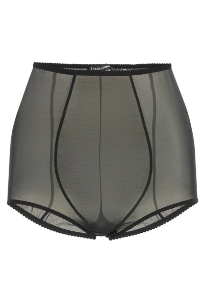 Shop Dolce & Gabbana High Waisted Tulle Panties In Nero (black)