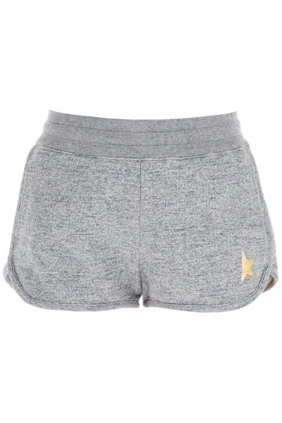 Golden Goose Cotton Jersey Sweatshorts W/ Star In Medium Grey Melange Gold (grey)