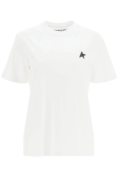 Shop Golden Goose Star Collection T-shirt With Star In Optic White Black (white)