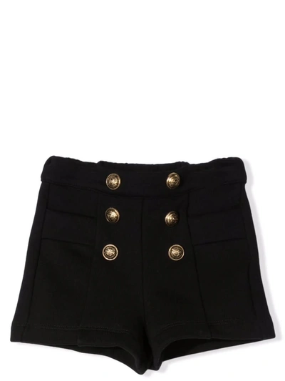 Shop Balmain Double-breasted Shorts In Black