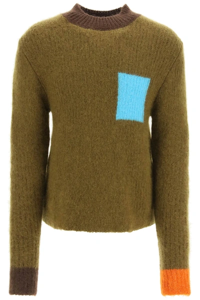 Shop Jacquemus La Maille Merano Crew Neck Sweater In Multi (brown)