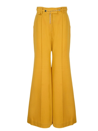 Shop Zimmermann Tempo Wide Leg Trouser In Yellow & Orange
