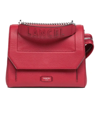 Shop Lancel Bordeaux Grained Leather Shoulder Bag In Bordo