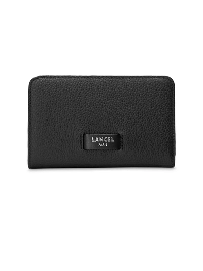 Shop Lancel Black Grained Cowhide Leather Wallet In Nero